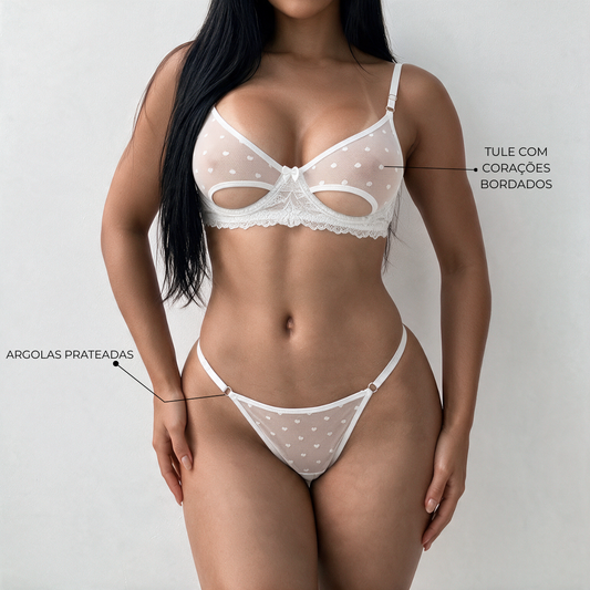 Conjunto Love Branco Personalizável - 8 letras
