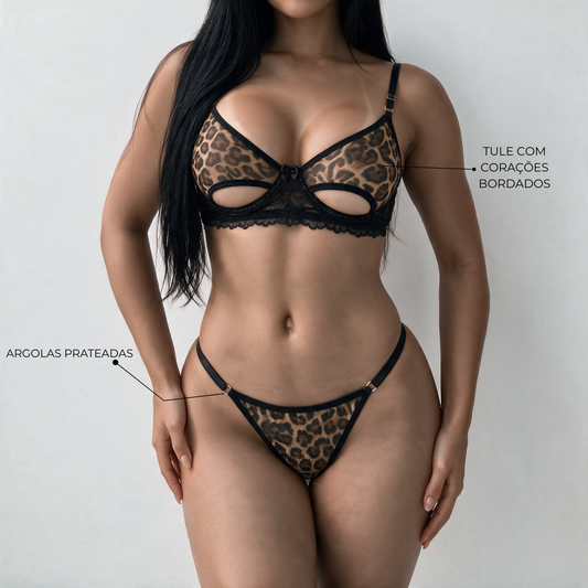 Conjunto Love Onça Personalizável - 8 letras