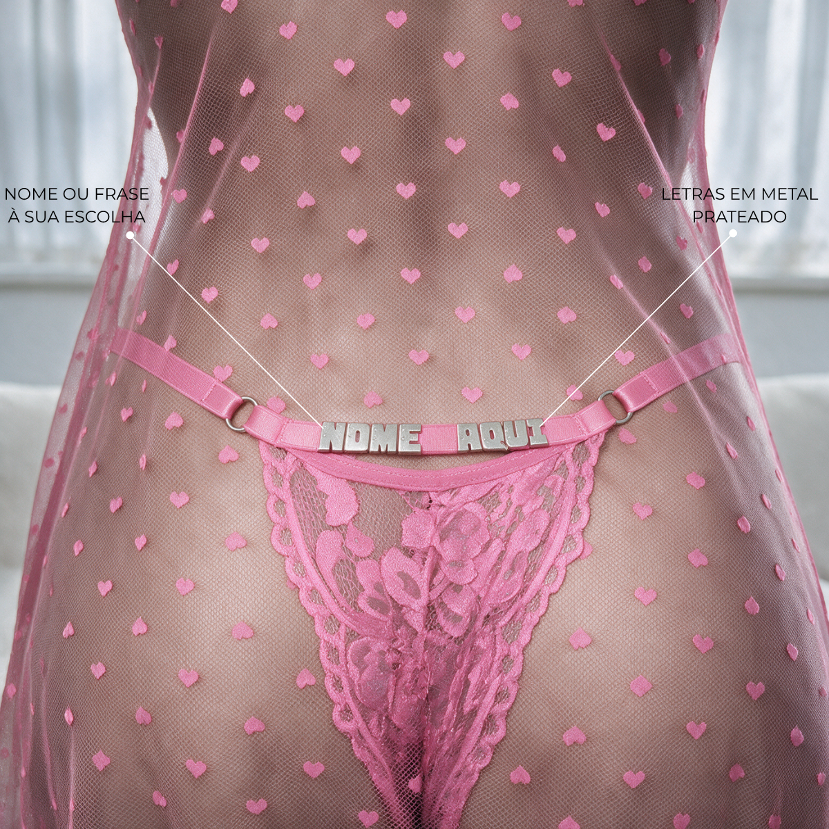 Camisola Love Rosa Personalizável - 10 letras