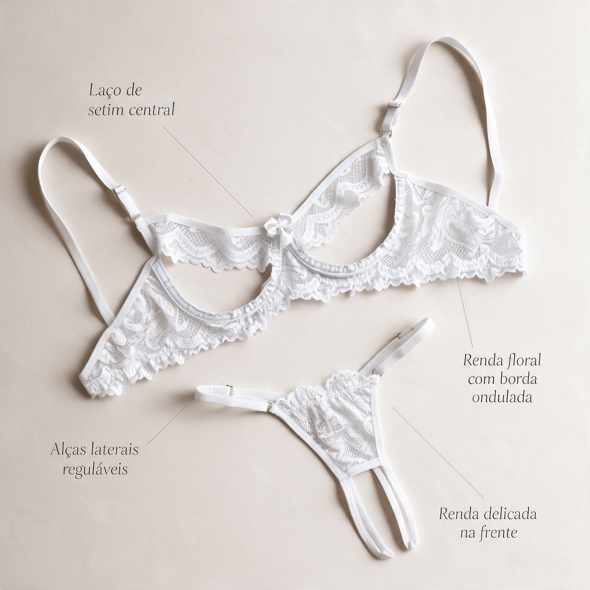 Conjunto Sedução Ardente Branco