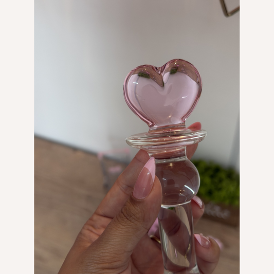 Plug Anal de Vidro com Base de Coração 2 - 20,0 x 2,8 cm - SI