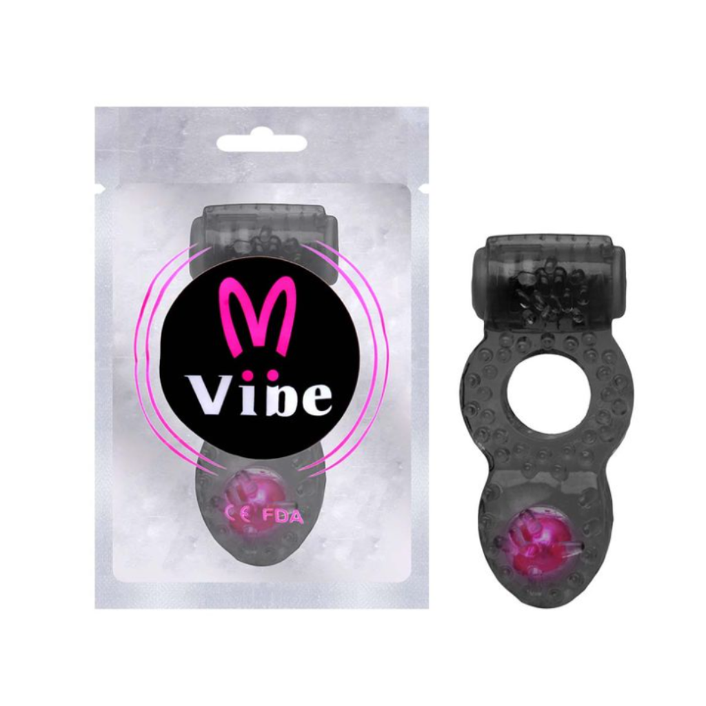 Anel Peniano Com Perola e Vibrador Estimulador De Clítoris Mega Import