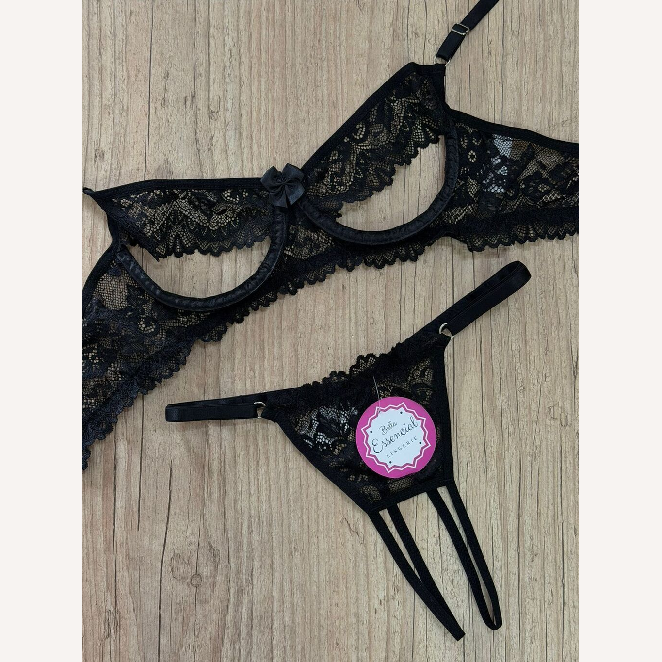 Conjunto Aberto Sedução Ardente Preto
