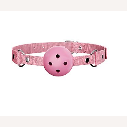 Mordaça Sado de couro rosa com bola - SI