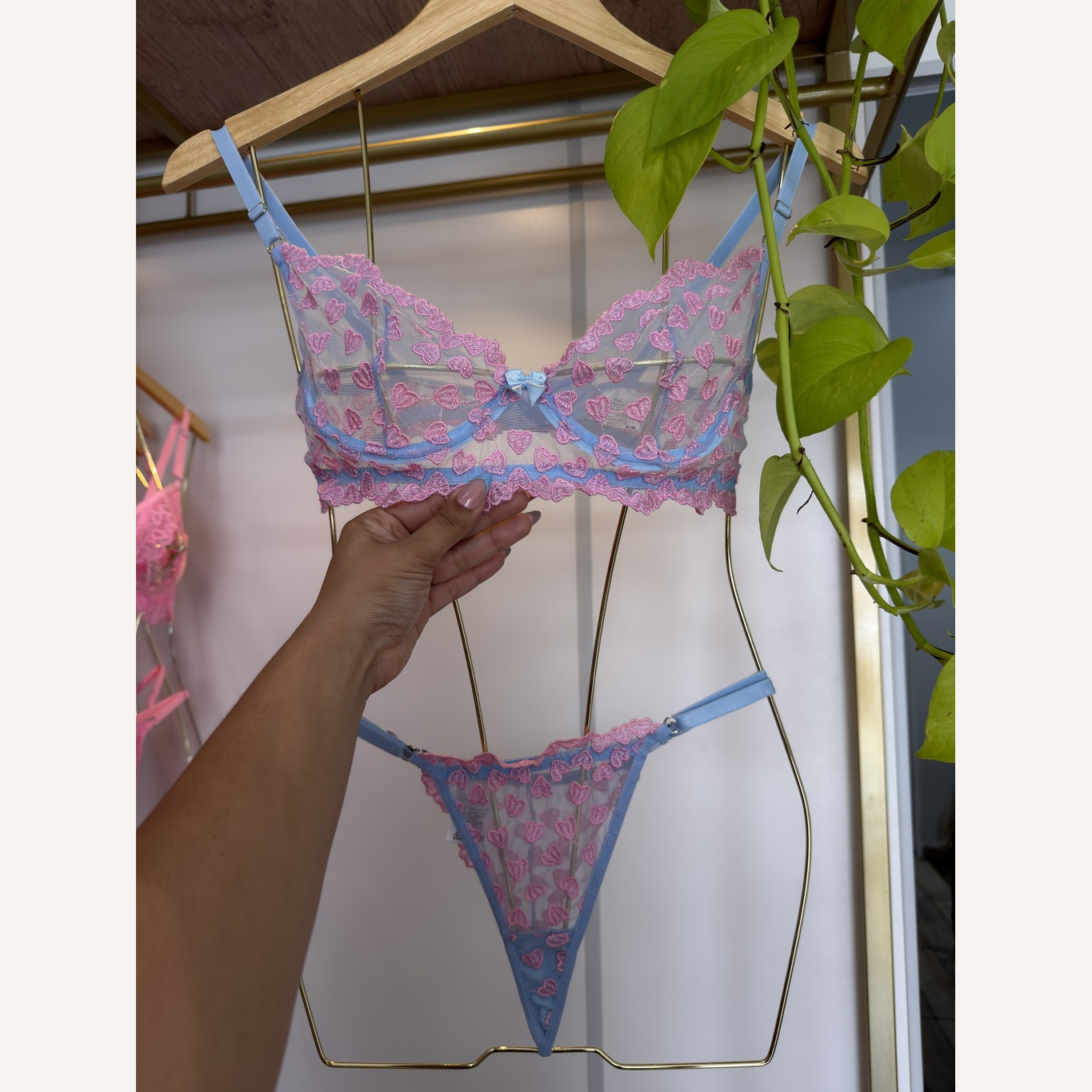 Conjunto Encanto Azul c/ Rosa Personalizável 15 letras