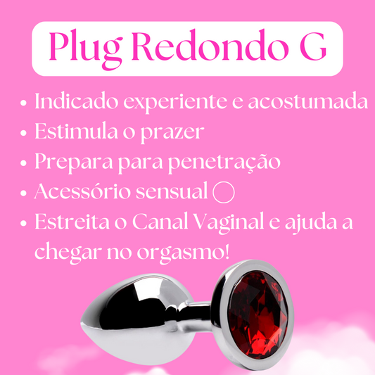 Plug Anal G redondo Metal Brilhante