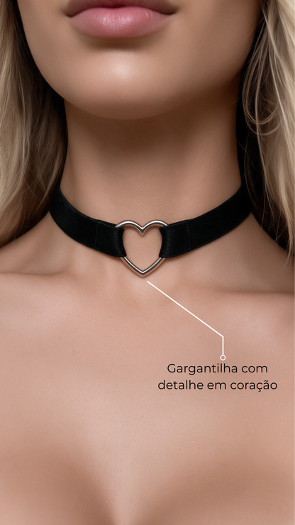 Body Love Preto Personalizável + Choker - 10 letras