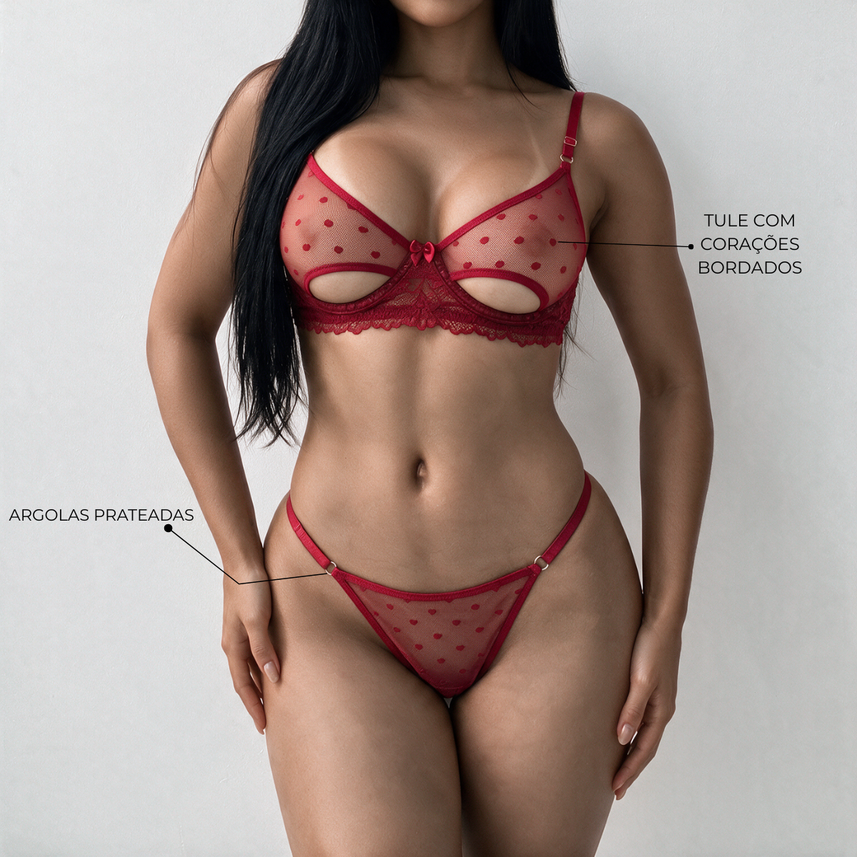 Conjunto Love Vermelho Personalizável - 8 letras