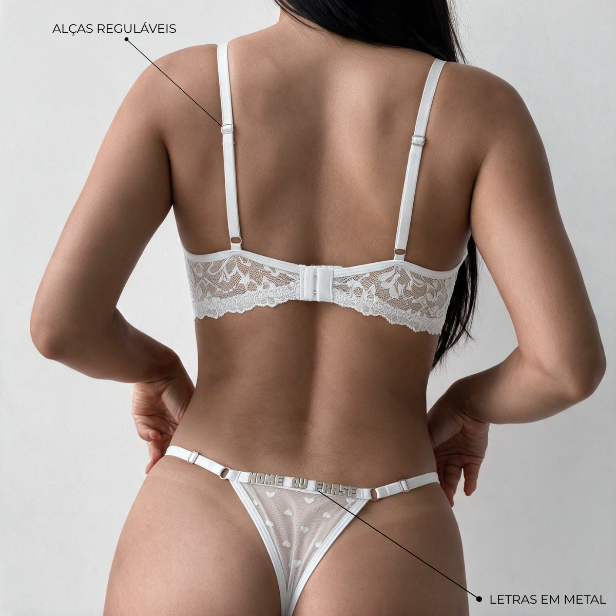 Conjunto Love Branco Personalizável - 8 letras