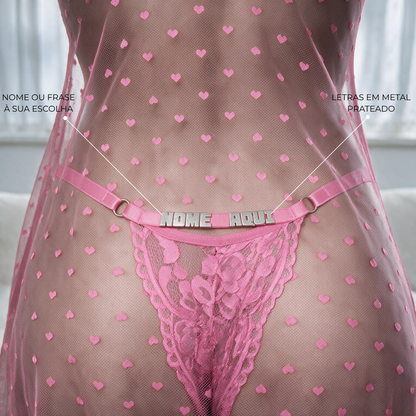 Camisola Love Rosa Personalizável - 10 letras