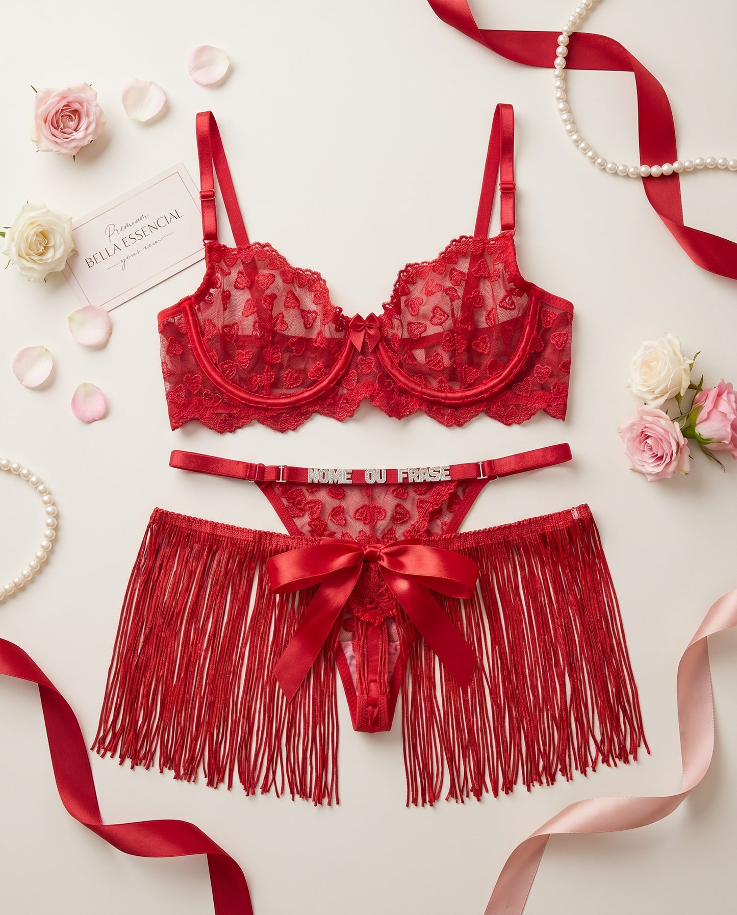 Conjunto Encanto com Saia Franjas - personalizável até 15 letras