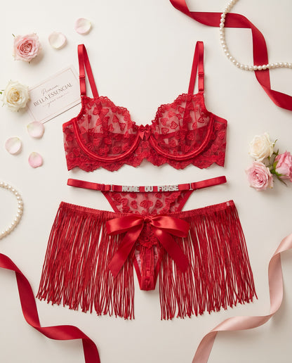 Conjunto Encanto com Saia Franjas - personalizável até 15 letras