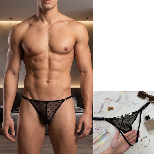 Calcinha Masculina em tulle personalizável até 15 letras
