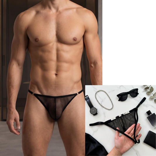 Calcinha Masculina em Arrastão personalizável até 15 letras