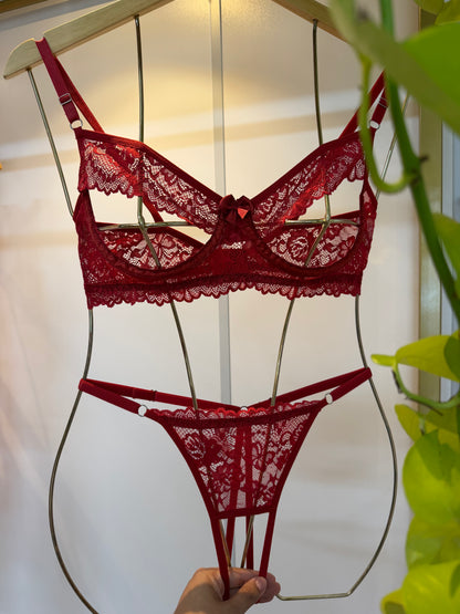 Conjunto Sedução Ardente Vermelho