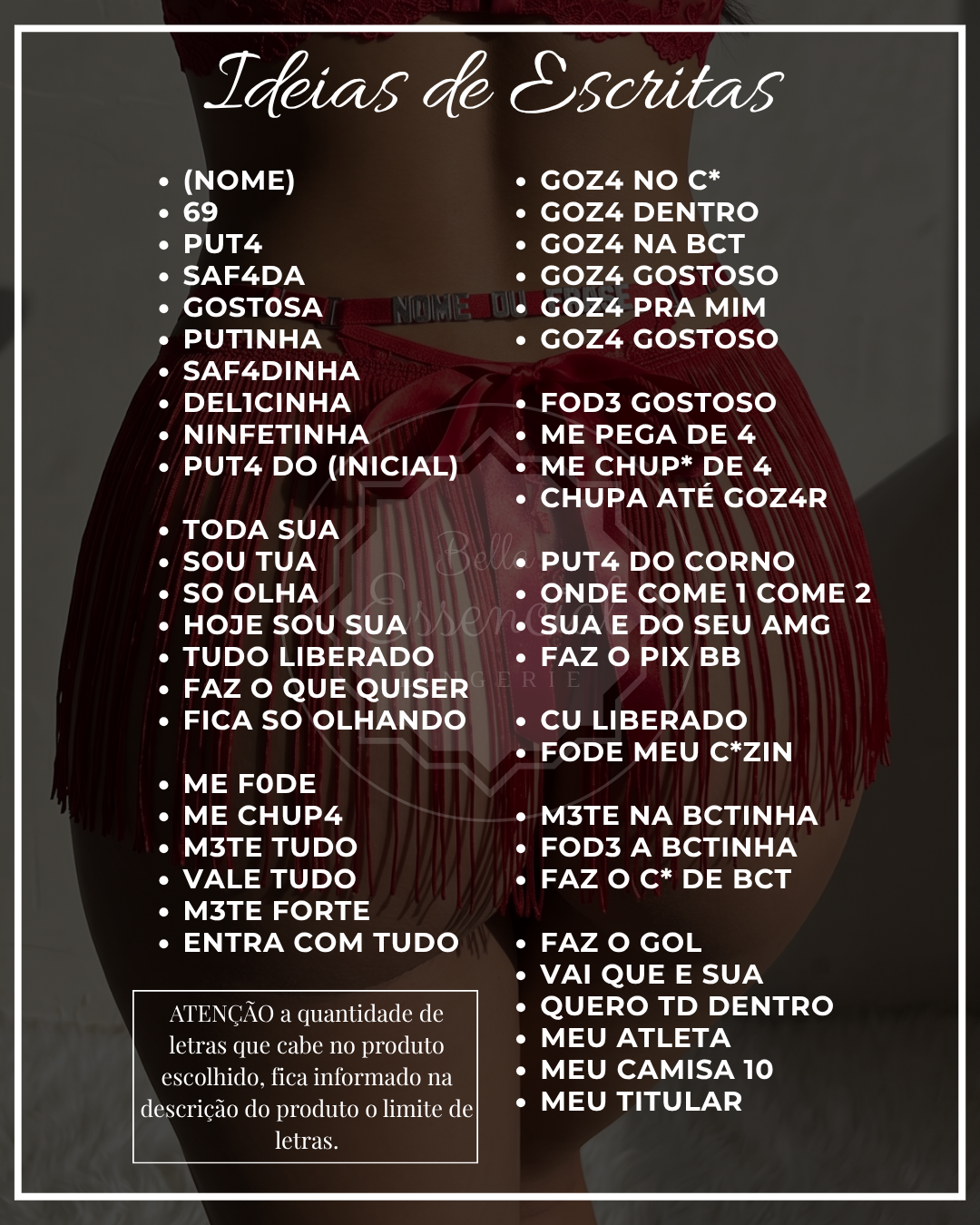 Conjunto Segredo Revelado Personalizável até 12 letras