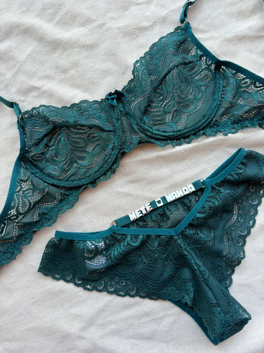 Conjunto Esmeralda com Calcinha Personalizável até  11 letras