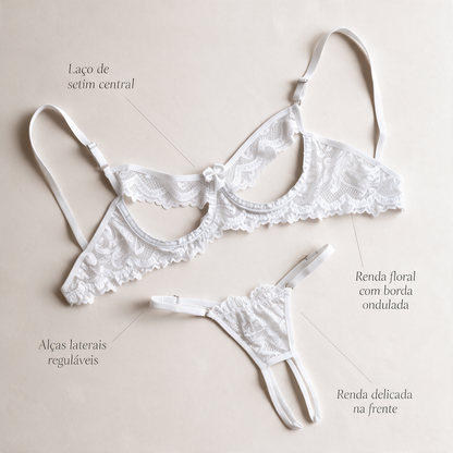 Conjunto Sedução Ardente Branco
