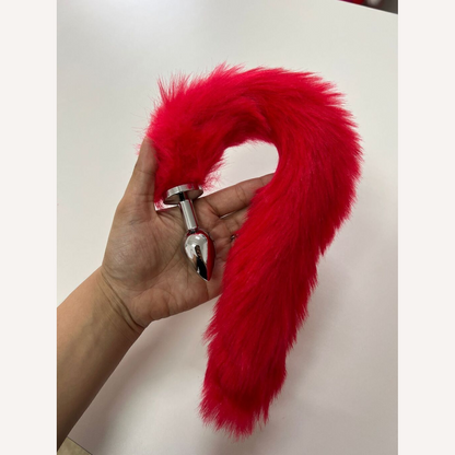 Plug Anal P Vermelho Rabo de Raposa 40cm