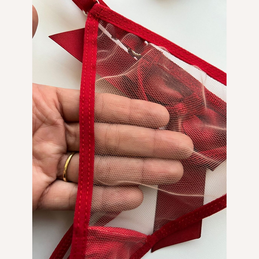Kit Mamãe Noel Laço Calcinha Personalizável + Gorro até 10 letras)