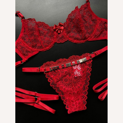 Conjunto Laços de Amor Rubi Personalizável até 15 letras