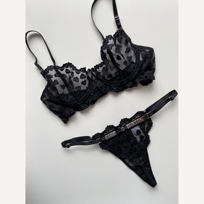 Conjunto Encanto Preto Personalizável 15 letras