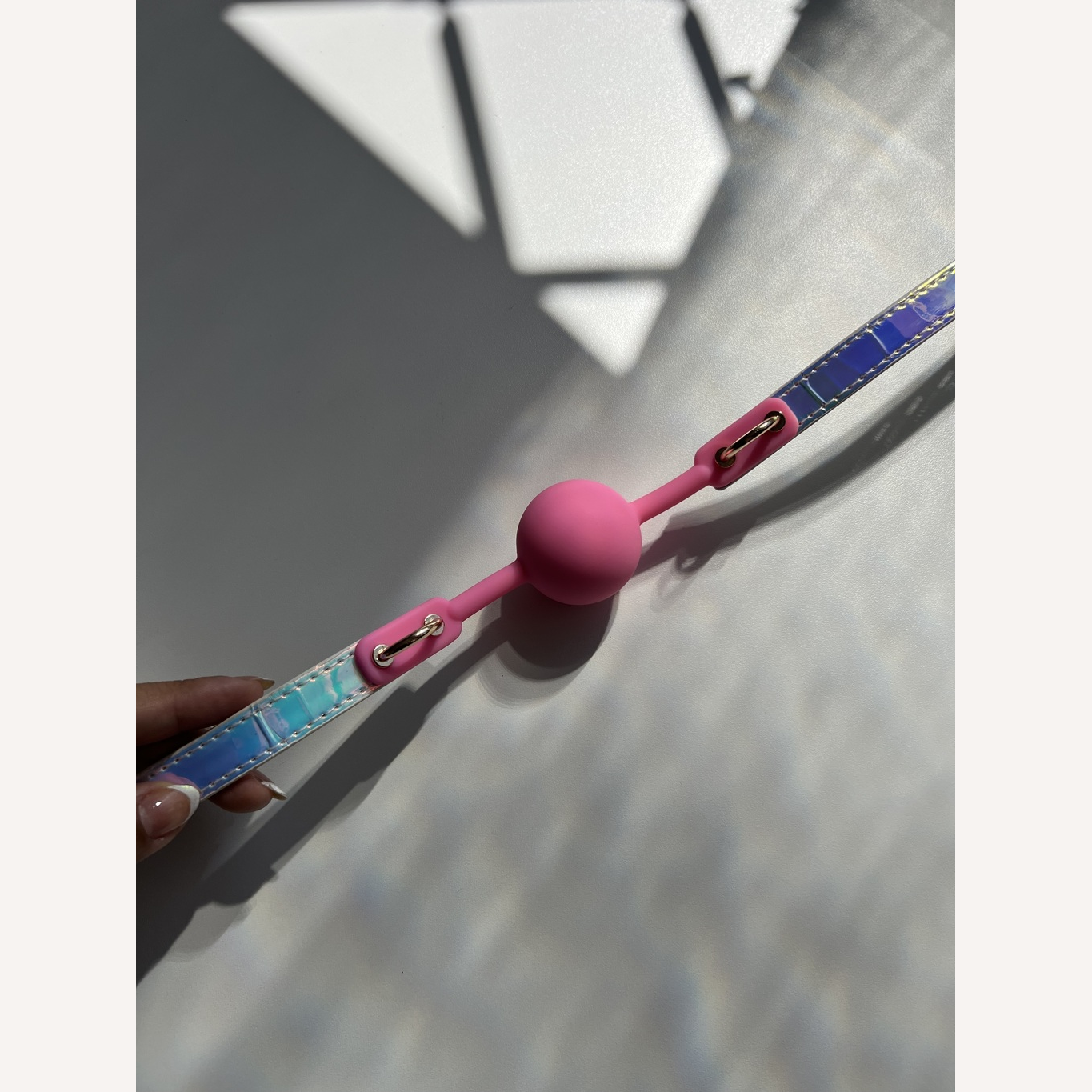 Mordaça Sado Holografica Com Bola De Luxo Sexy Import