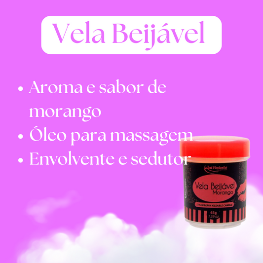 Vela Beijável Morango 45G La Pimienta