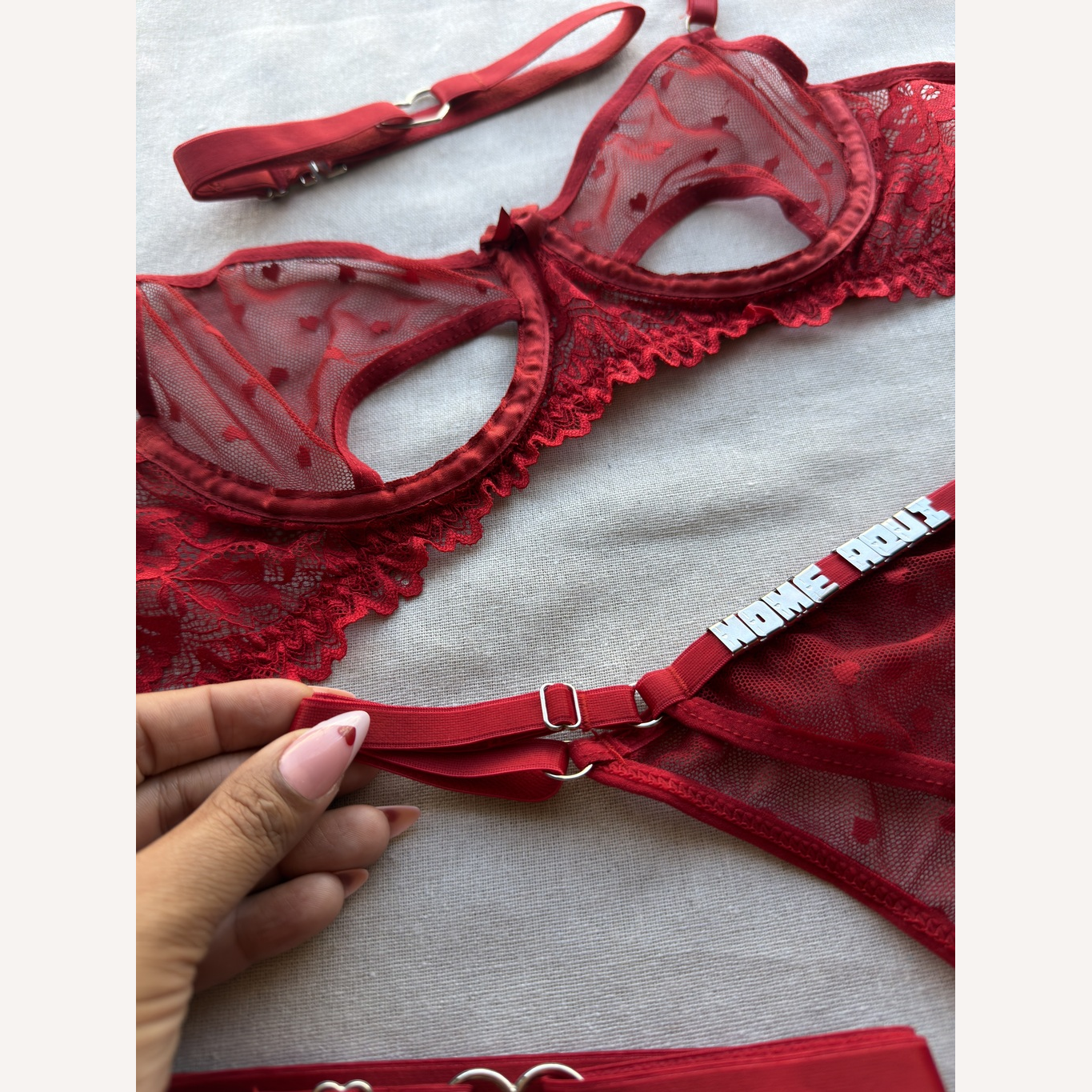 Conjunto Love Vermelho Personalizável - 8 letras