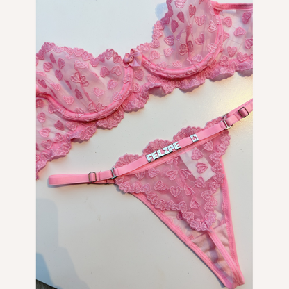 Conjunto Encanto Rosa Personalizável 15 letras