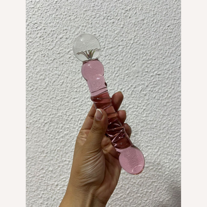 Plug Anal de Vidro com Linha em Espiral - 17,0 x 2,4 cm - SI