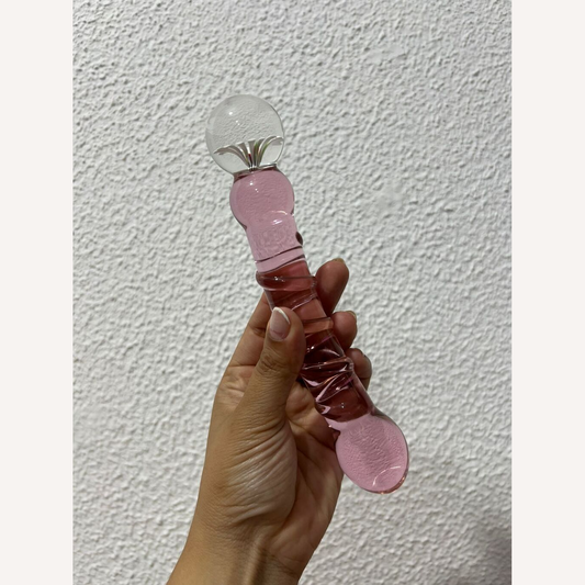 Plug Anal de Vidro com Linha em Espiral - 17,0 x 2,4 cm - SI