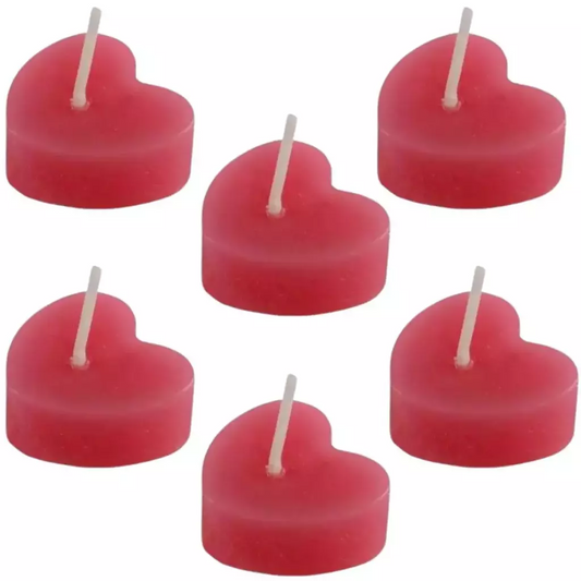 Vela Decorativa Em Formato De Coração Com 6 Unid. Brasil Fetiche