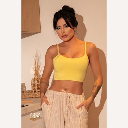 Top cropped microfibra