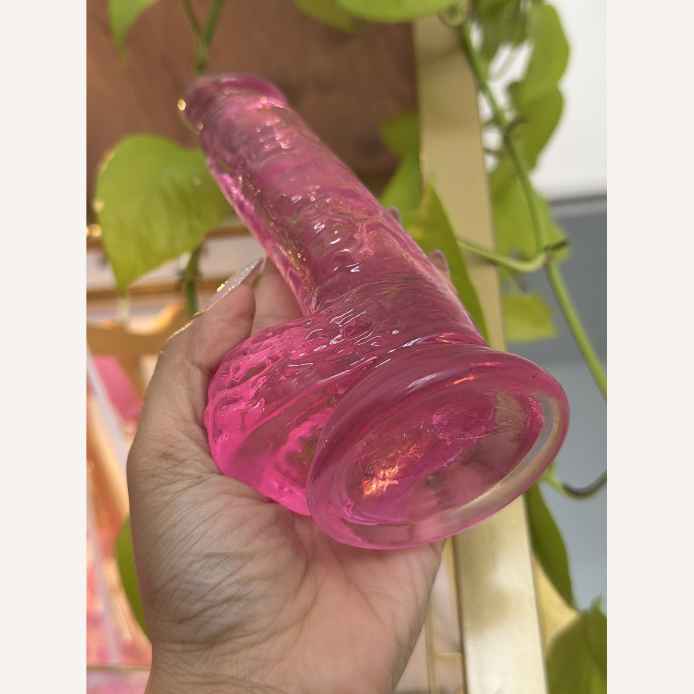 Pênis Escroto Rosa Transparente 20,5 X 3,8Cm Sexy Import