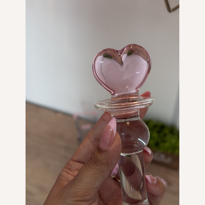 Plug Anal de Vidro com Base de Coração 2 - 20,0 x 2,8 cm - SI