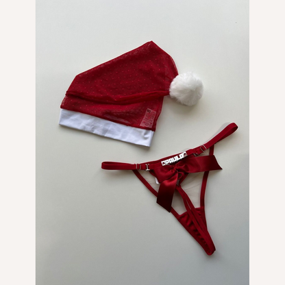 Kit Mamãe Noel Laço Calcinha Personalizável + Gorro até 10 letras)