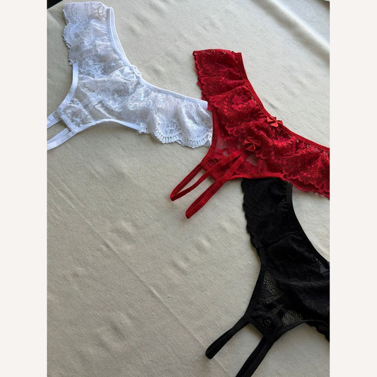 Kit 3 Calcinhas Namoradeira Aberta Sexy