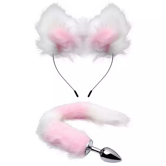 Kit Rabo De Raposa Tiara Orelhas