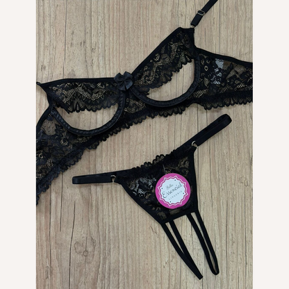 Conjunto Aberto Sedução Ardente Preto