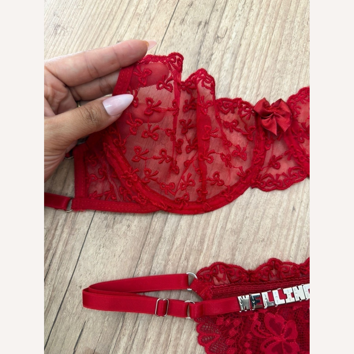 Conjunto Laços de Amor Rubi Personalizável até 15 letras