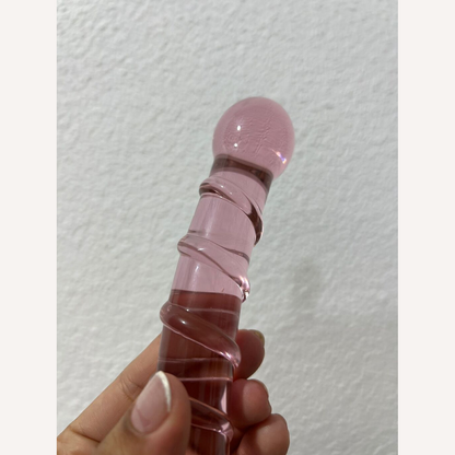 Plug Anal de Vidro com Linha em Espiral - 17,0 x 2,4 cm - SI