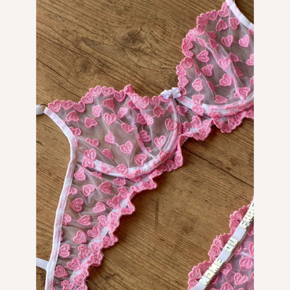 Conjunto Encanto Branco com Rosa Personalizável 15 letras
