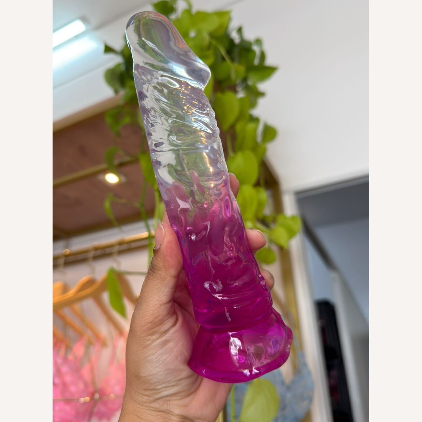 Protese Dildo Pênis Realístico - Transparente 2 - 18,5 x 3,5 cm - SI