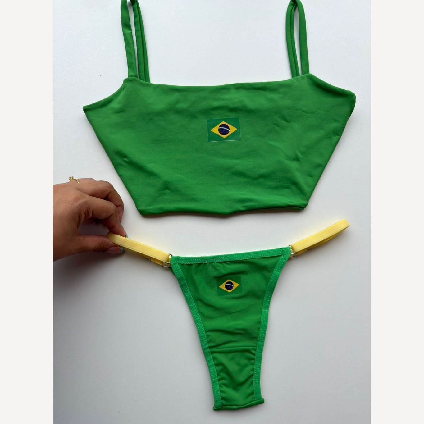 Conjunto Brasil com Calcinha Personalizável (até 14 letras)