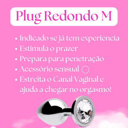 Plug Anal M redondo Metal Brilhante