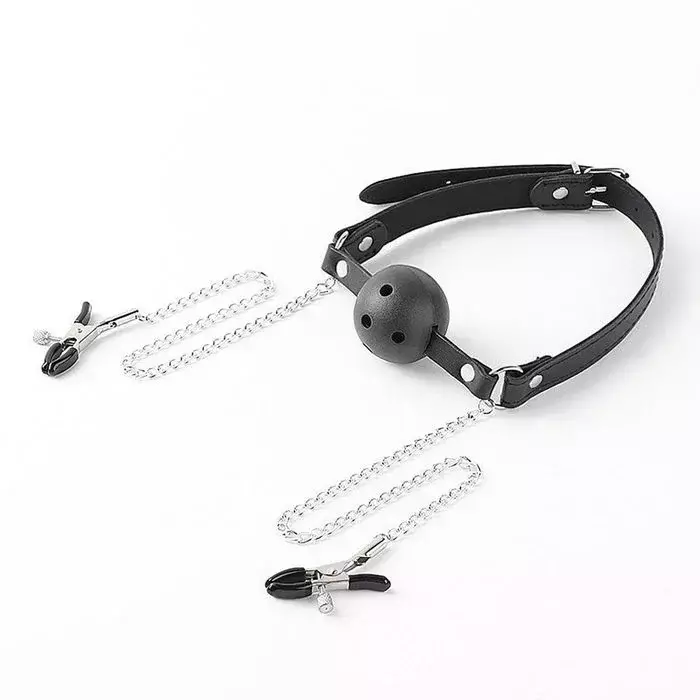 Mordaça Prendedor Mamilos Corrente Sexy Import