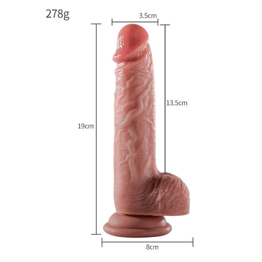 Prótese realista com ventosa - 19x3,5 cm - YOUVIBE
