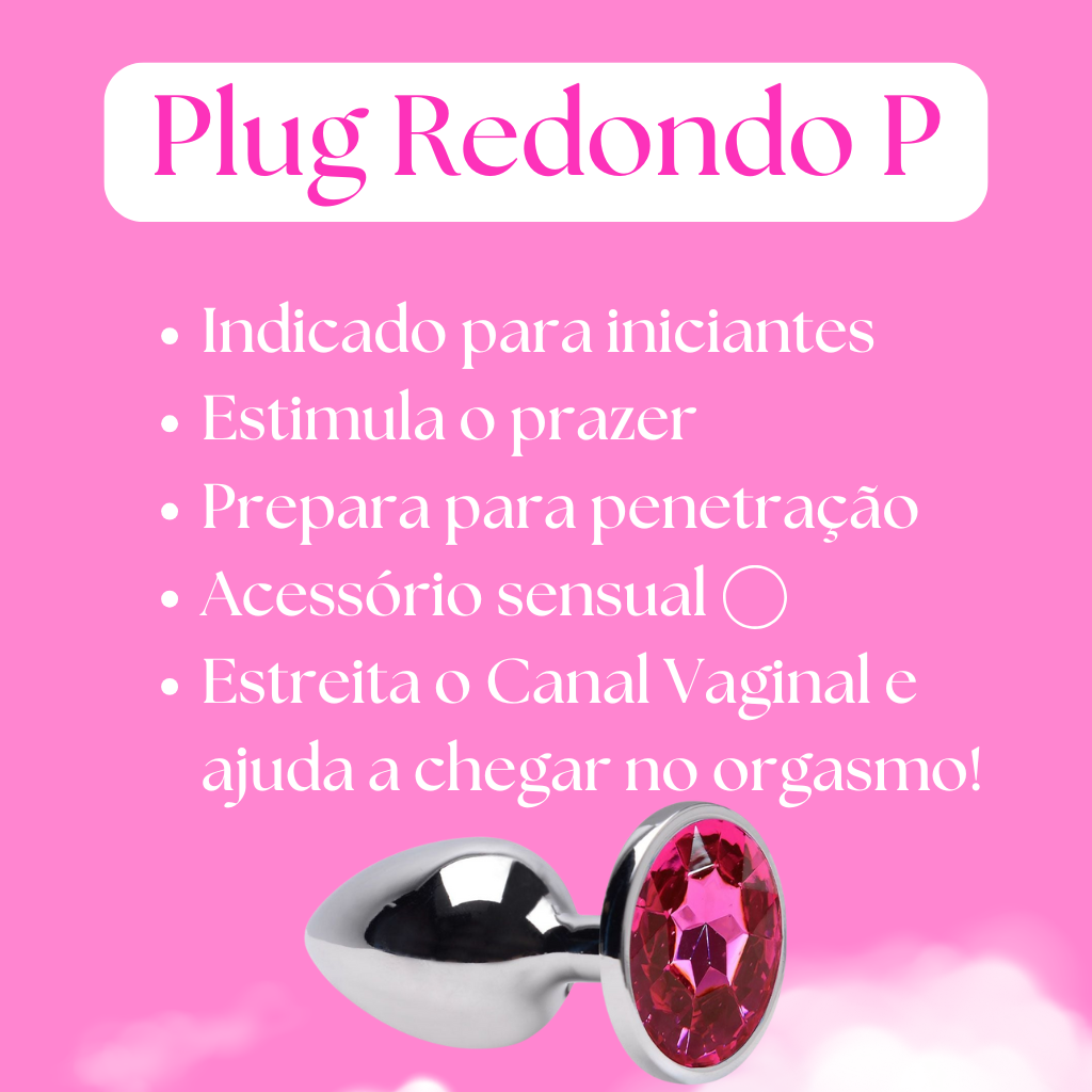 Plug Anal P redondo Metal Brilhante