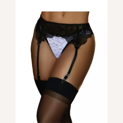 Cinta liga renda + meia 7/8 preto